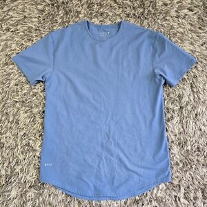 BYLT Basics Drop Cut Lux Short Sleeve T-Shirt Blue XL Crew Neck Athletic Fit